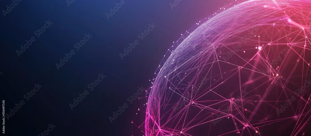 Poster Abstract Digital Technology Background Depicting Data Connections and Network Sphere with Space for Text and Creative Design Elements