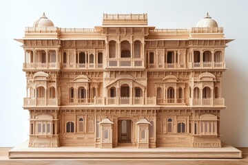 Fototapeta premium Traditional Indian house model on background