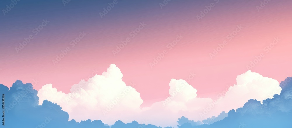 Poster panoramic sky illustration with colorful gradient and empty space for text usage in design and adver