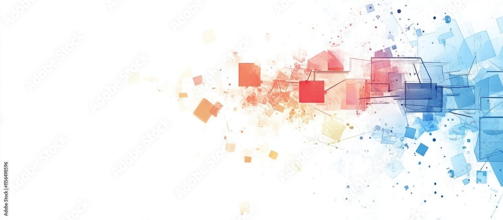 Poster abstract cloud computing data transfer visualization with interactive elements and blank space for t
