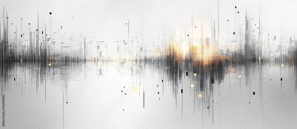 Poster Abstract Digital Circuitry Background with Glowing Elements and Space for Text or Graphics