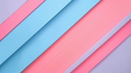 Obraz premium A colorful arrangement of blue and pink strips on a pastel background.