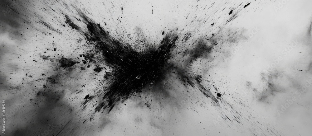 Poster Abstract black texture burst background with explosive patterns and negative space for dynamic creative text placement and visual impact.