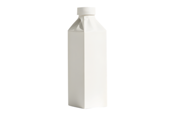 Juice white bottle mockup, Front view of juice plastic bottle isolated on cut out PNG or transparent background. Juice matte and kraft packaging. Modern bottle fruit packaging products carton.