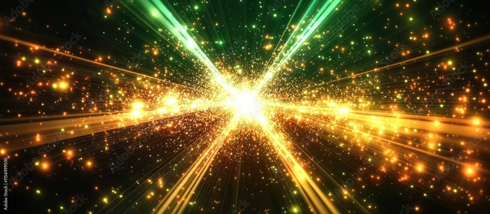 Wall mural vibrant abstract dynamic background with radiant light beams creating energy motion ideal for techno