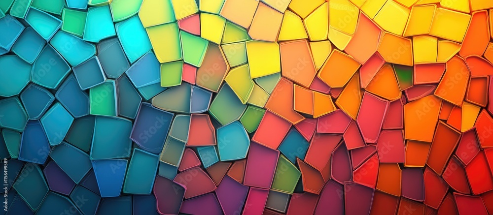 Poster vibrant abstract digital mosaic pattern background with colorful tiles and ample copyspace for creat