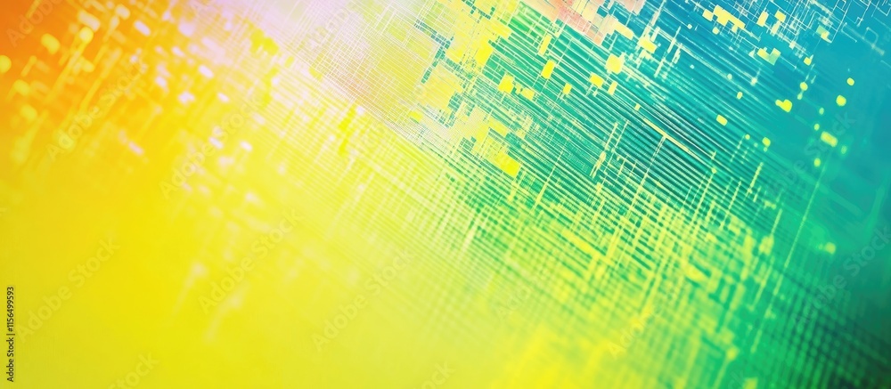 Poster vibrant abstract digital glitch background with colorful patterns and ample copyspace for creative t