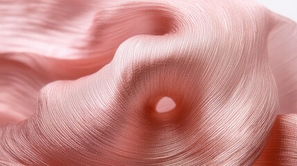 Draped Rose Gold Fabric Shows Textured Waves
