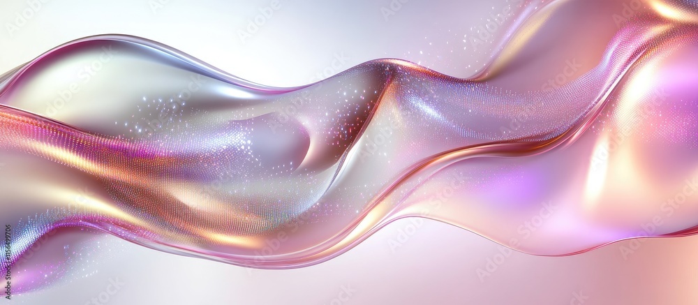 Poster Flowing abstract digital background with luminous waves and soft colors ideal for creating text overlays or graphic design projects