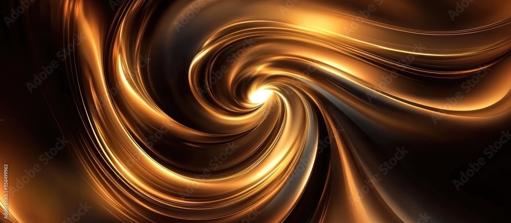 Poster abstract dynamic swirl flow background with dark texture and empty copyspace for text in gold and bl