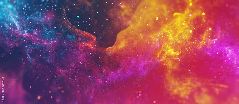 Poster Vibrant Abstract Colorful Background with Dynamic Patterns and Empty Space for Text Overlay