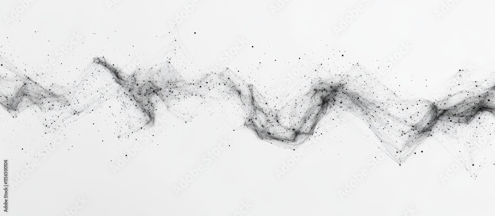 Poster Abstract Network Connection Design with Geometric Lines and Dots on White Background for Text Space and Modern Visual Communication