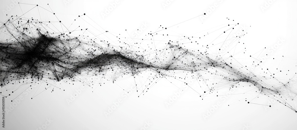 Poster dynamic abstract digital lines and computer waves with space for text on a minimalistic background