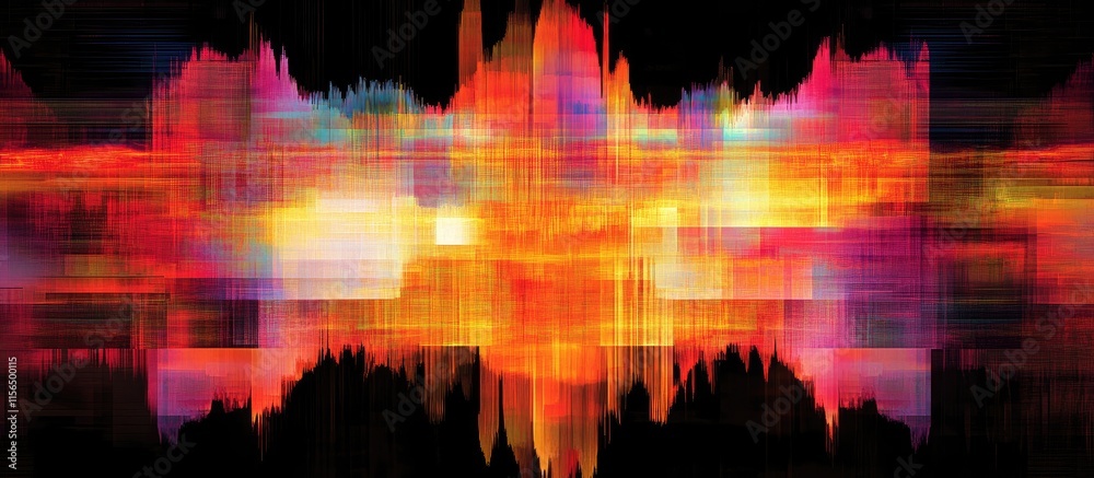 Poster vibrant abstract digital waveform background with empty space for text and graphic elements