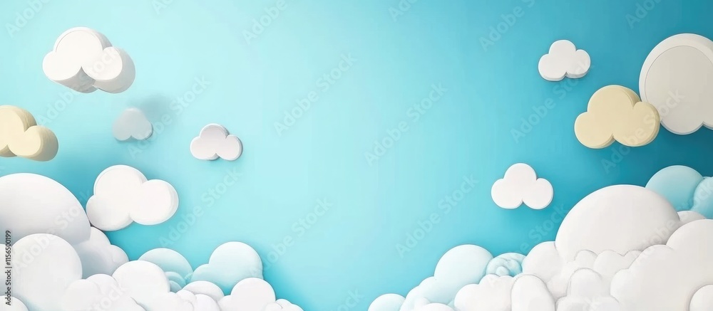 Poster abstract cloudscape background for digital data transfer concept with space for custom text and inte
