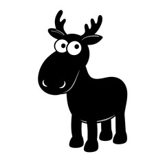 Moose cartoon vector silhouette