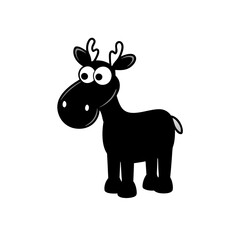Moose cartoon vector silhouette