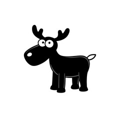 Moose cartoon vector silhouette