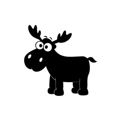 Moose cartoon vector silhouette