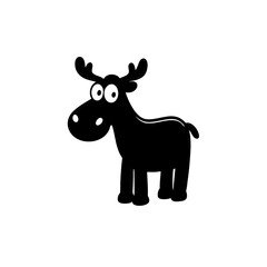 Moose cartoon vector silhouette
