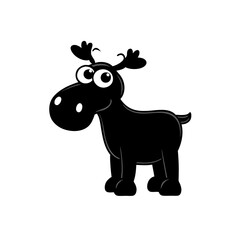 Moose cartoon vector silhouette