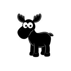 Moose cartoon vector silhouette