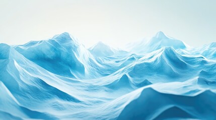 Obraz premium Serene Crystal Blue Winter Landscape with Snow Capped Hills and Expansive Space for Text Overlay