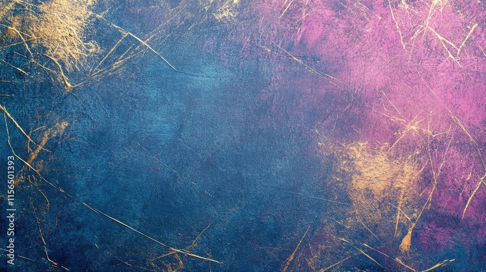 Poster multicolored abstract resin art texture with scratches and empty space for text in violet pink gold 