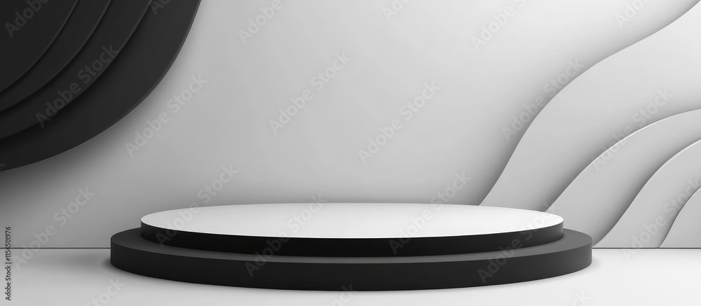 Poster elegant minimalist presentation background with circular shapes and blank space for text display