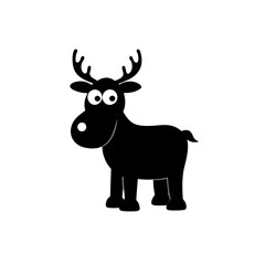 Elk cartoon vector silhouette