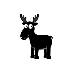 Elk cartoon vector silhouette
