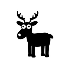 Elk cartoon vector silhouette