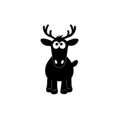 Elk cartoon vector silhouette