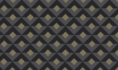  Golden 3d seamless geometric pattern. Lines, squares and rhombuses