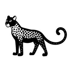 Cheetah cartoon vector silhouette