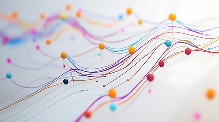 Vibrant Colorful 3D Render Illustration: Abstract Data Flow Visualization. AI Generated
