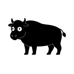 Bison cartoon vector silhouette