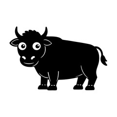 Bison cartoon vector silhouette