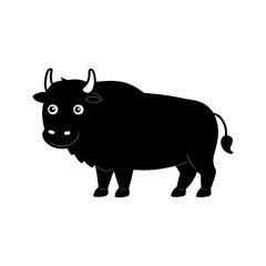 Bison cartoon vector silhouette