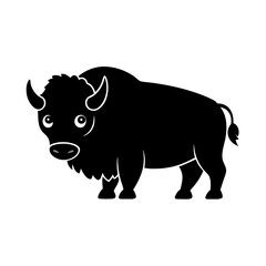 Bison cartoon vector silhouette