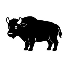Bison cartoon vector silhouette