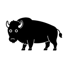 Bison cartoon vector silhouette