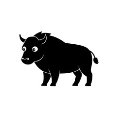 Bison cartoon vector silhouette