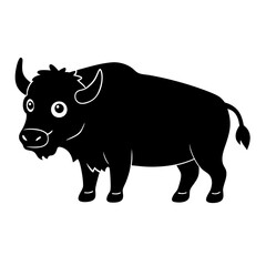 Bison cartoon vector silhouette