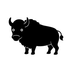 Bison cartoon vector silhouette