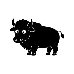 Bison cartoon vector silhouette