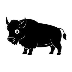 Bison cartoon vector silhouette