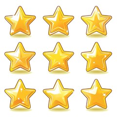 Fototapeta premium Five 3d star review icon. Customer satisfaction feedback vector 