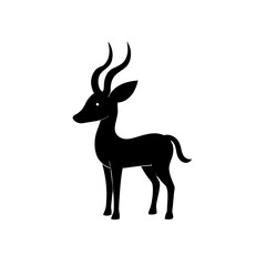 Antelope cartoon vector silhouette