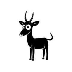 Antelope cartoon vector silhouette